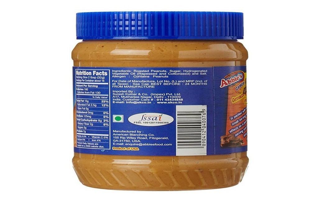 Abbie's Crunchy Peanut Butter    Jar  510 grams